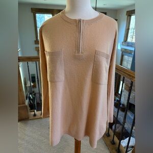 Vince W’s 100% Cashmere Sweater Tan Sz M 1/4 Zip